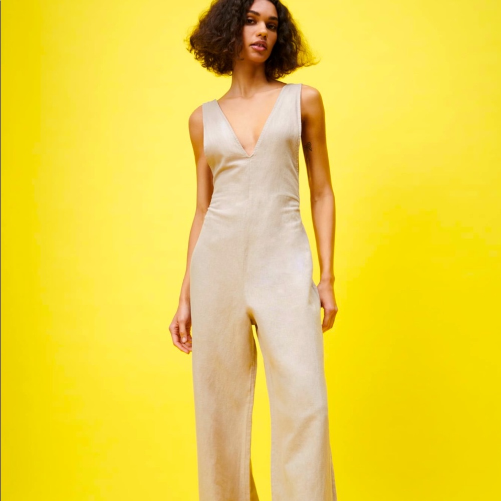 NWOT Zara Linen Blend Jumpsuit